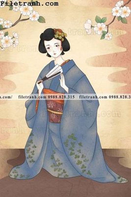 File gốc Hinh minh hoa co gai Nhat 113 (in 3D) cho trang trí