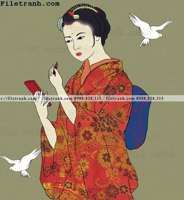 Tải file gốc Hinh minh hoa co gai Nhat 114 (bản PSD) còn layer