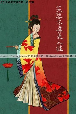 File tranh Hinh minh hoa co gai Nhat 115 (ảnh gốc) in trần nhà