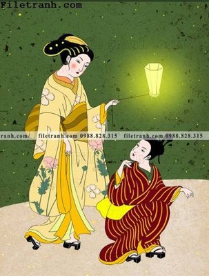 Ảnh gốc Hinh minh hoa co gai Nhat 146 (nét căng) in mica