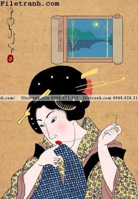 File gốc Hinh minh hoa co gai Nhat 156 (dành cho trang trí nội thất)