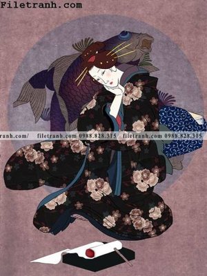 Tải xuống file tranh gốc Hinh minh hoa co gai Nhat 170 (PSD/TIFF)