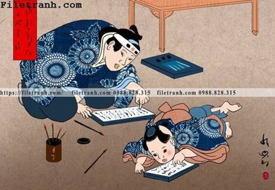 File gốc Hinh minh hoa co gai Nhat 195 (trang trí) phòng làm việc