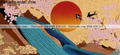 File in lụa Hinh minh hoa co gai Nhat 196 (phong cảnh) Hinh minh hoa co gai Nhat 196