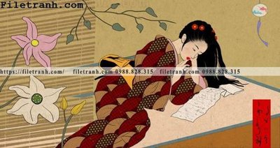 File gốc Hinh minh hoa co gai Nhat 197 (in tráng gương) nghệ thuật