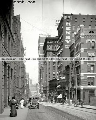 File tranh Hotel Henry_ 1908 (bản gốc) in canvas
