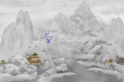 Tải file gốc in lụa File tranh gốc tranh tường bích họa idochine trung quốc IDT192 siêu nét