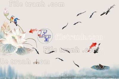 File gốc File tranh gốc tranh tường bích họa idochine trung quốc IDT372 (in lụa) tranh mã đáo