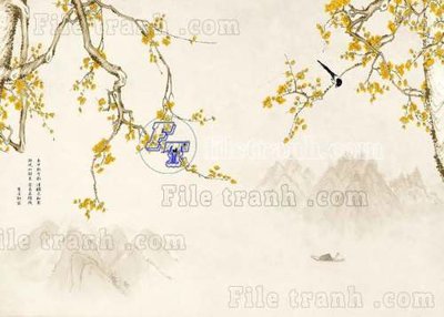 File tranh File tranh gốc tranh tường bích họa idochine trung quốc IDT413 (bản gốc) in lụa 3D