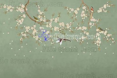 File gốc File tranh gốc tranh tường bích họa idochine trung quốc IDT414 (in lụa) trang trí tường