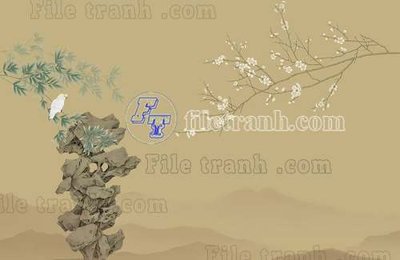 Download file gốc File tranh gốc tranh tường bích họa idochine trung quốc IDT469 (in lụa) nghệ thuật