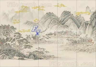 Download file ảnh gốc File tranh gốc tranh tường bích họa idochine trung quốc IDT553 để in ấn