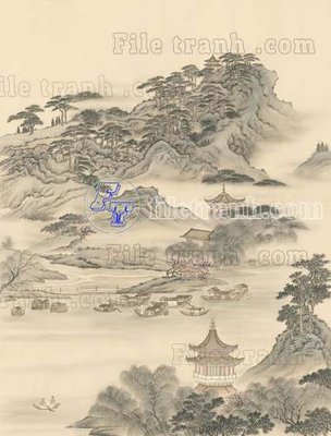 File tranh File tranh gốc tranh tường bích họa idochine trung quốc IDT567 (bản gốc) in lụa 5D