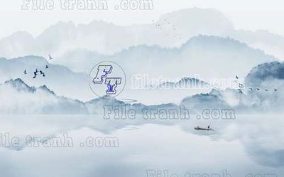 File gốc File tranh gốc tranh tường bích họa idochine trung quốc IDT593 (in lụa) họa tiết 3D