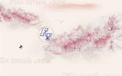 Hình ảnh file gốc in lụa File tranh gốc tranh tường bích họa idochine trung quốc IDT641