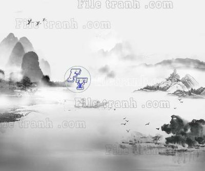 Download file File tranh gốc tranh tường bích họa idochine trung quốc IDT674 (gốc) in mica bàn thờ