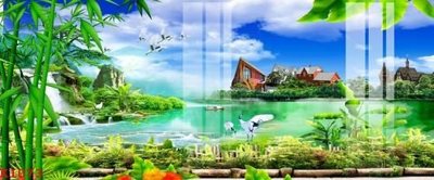 File gốc File gốc in tranh tổng hợp K1073 (in lụa) họa tiết 3D