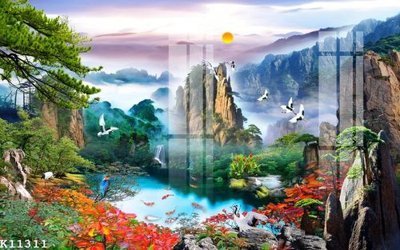 File gốc File gốc in tranh tổng hợp K11311 (in 3D) cho trang trí