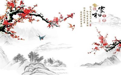 File tranh File gốc in tranh tổng hợp K12415 (bản gốc) in lụa dán tường