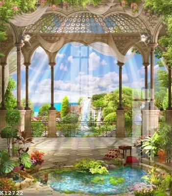 File gốc File gốc in tranh tổng hợp K12722 (in lụa) hoa văn cổ điển