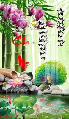 File in trần File gốc in tranh tổng hợp K1450 (bản gốc 3D) sống động