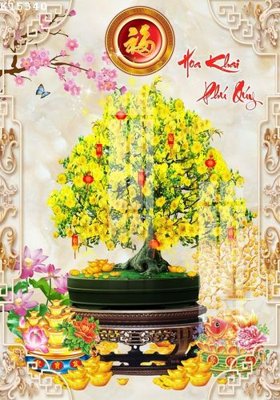 Ảnh gốc File gốc in tranh tổng hợp K15340 (độ nét cao) in tráng gương