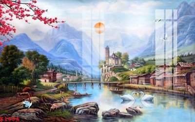 File in trần File gốc in tranh tổng hợp K1694 (file gốc) hoa văn 3D