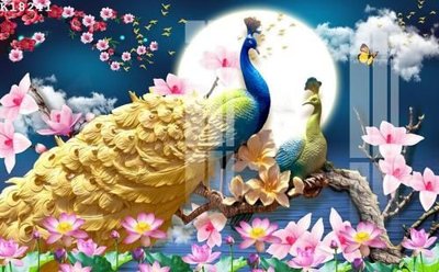 File gốc File gốc in tranh tổng hợp K18241 (in lụa) hoa văn cổ điển