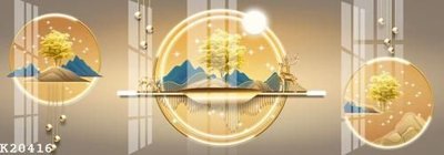 File gốc File gốc in tranh tổng hợp K20416 (in lụa) tranh mã đáo