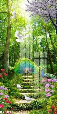 File tranh in trần 3D File gốc in tranh tổng hợp K20823 (ảnh gốc)