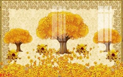 File gốc File gốc in tranh tổng hợp K2187 (in lụa) hoa văn cổ điển