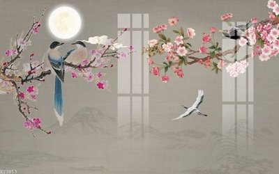 File gốc File gốc in tranh tổng hợp K23853 (in tráng gương) hiện đại