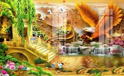 File gốc File gốc in tranh tổng hợp K25433 (in lụa) tranh thuận buồm