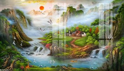 File gốc File gốc in tranh tổng hợp K26519 (in ấn) màu sắc trung thực