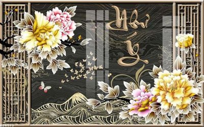 File gốc File gốc in tranh tổng hợp K26573 (in lụa) hoa văn cổ điển