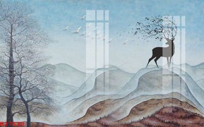 File tranh gốc in trần nhà File gốc in tranh tổng hợp K27510 3D