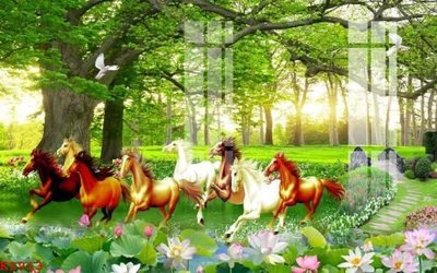 File gốc File gốc in tranh tổng hợp K2913 (in lụa) tranh mã đáo