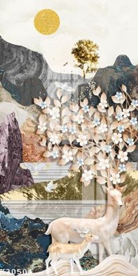 Tải file File gốc in tranh tổng hợp K30504 (gốc) chủ đề hoa sen