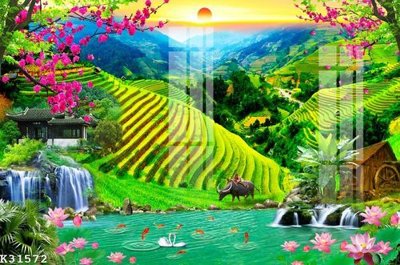 File gốc File gốc in tranh tổng hợp K31572 (in lụa) trang trí tường