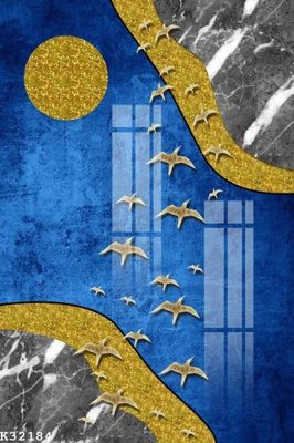 File tranh gốc in trần nhà File gốc in tranh tổng hợp K32184 3D