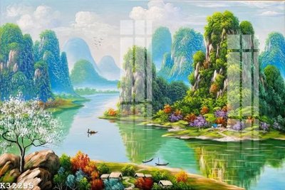 File gốc File gốc in tranh tổng hợp K32255 (in lụa) tranh mã đáo