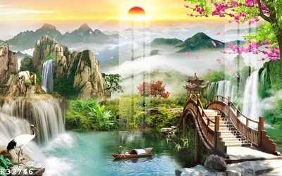 File in trần File gốc in tranh tổng hợp K32746 (bản gốc 3D) sống động