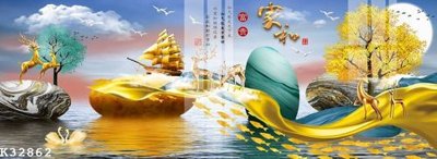 File gốc File gốc in tranh tổng hợp K32862 (PNG) nền trong suốt