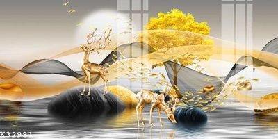 File tranh File gốc in tranh tổng hợp K32981 (ảnh gốc) in trần 3D