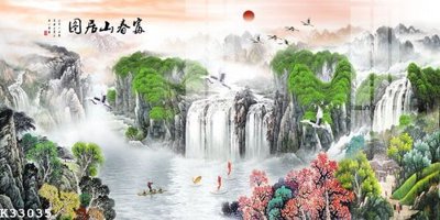 File in trần File gốc in tranh tổng hợp K33035 (bản gốc 3D) sống động