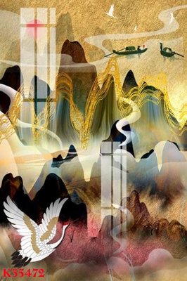 File gốc File gốc in tranh tổng hợp K35472 (in lụa) trang trí tường