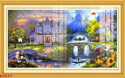 Download file gốc File gốc in tranh tổng hợp K3597 (in lụa) tranh 3D