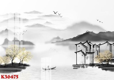 File in trần File gốc in tranh tổng hợp K36475 (bản gốc 3D) sống động