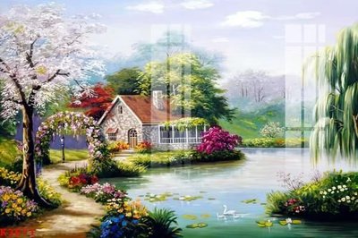 File gốc File gốc in tranh tổng hợp K3671 (in lụa) chi tiết cao