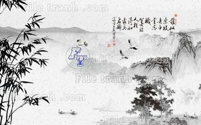 File gốc in tráng gương File gốc in tranh tổng hợp tường nền K40029 chi tiết